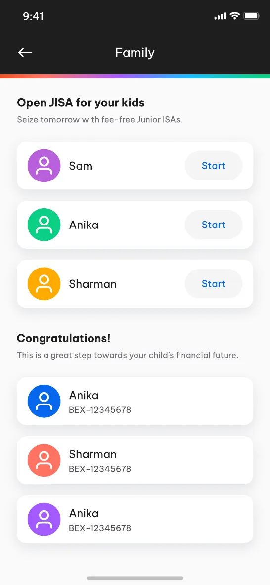 Start per child