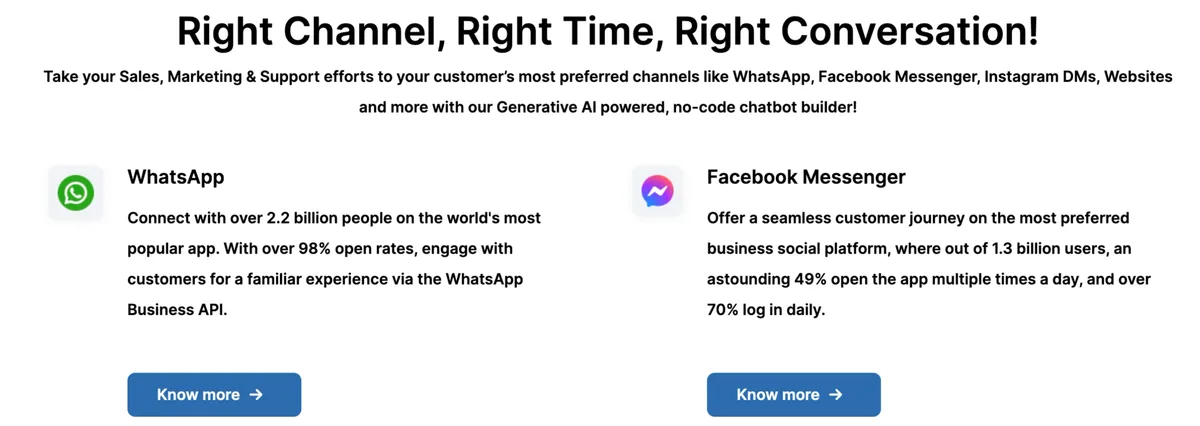 Old channel section with platform statistics